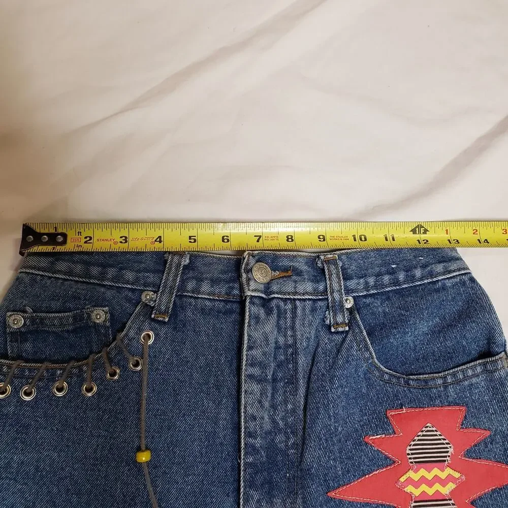 Dakota Blue Vintage Women's Jean Shorts Jorts Size 26High Rise Rare 90s - Picture 7 of 10